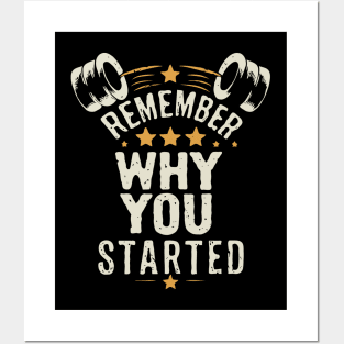 Remember Why You Started. Gym Motivational Posters and Art